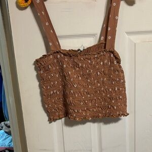 Light brown Floral Crop Top
